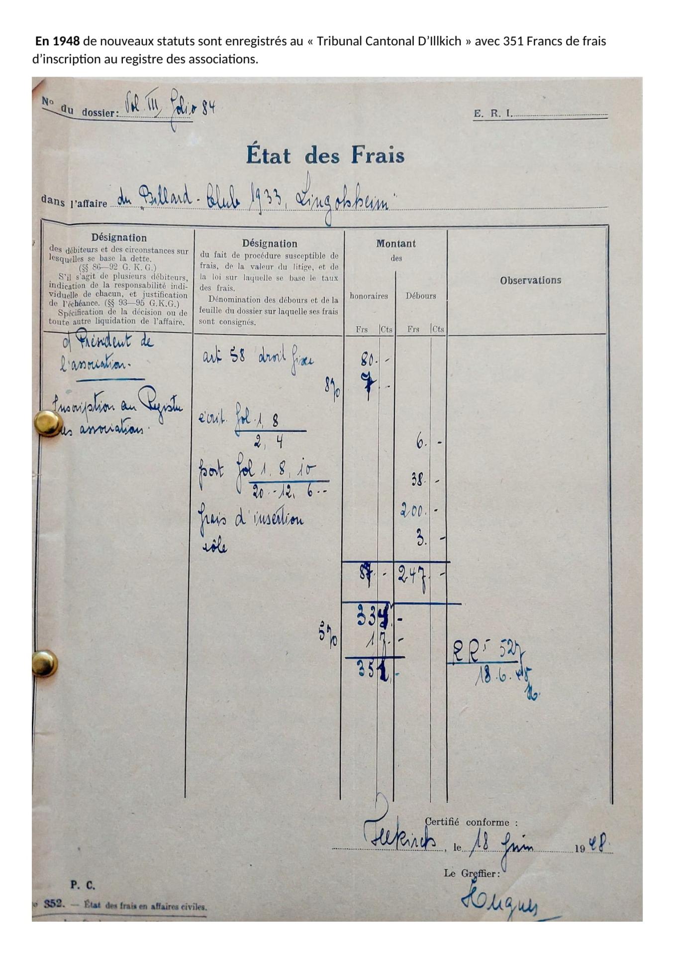 Historique succinct du billard club 1933 lingolsheim 03